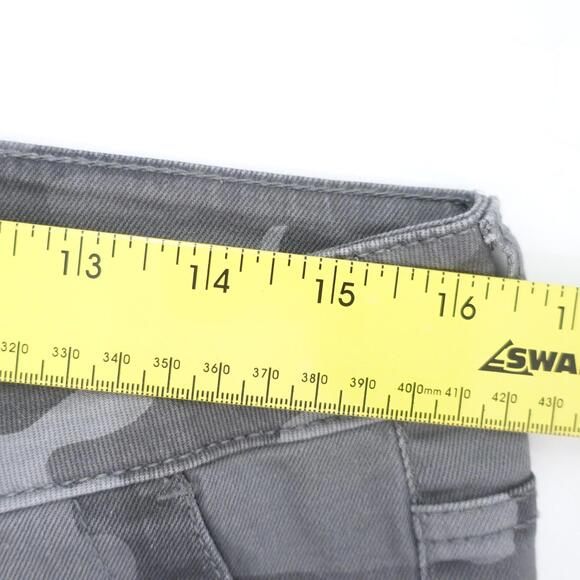 Seven7 Pants Women's 10 Gray Camouflage Cotton Stretch Utility Ankle Skinny Leg - Picture 6 of 8